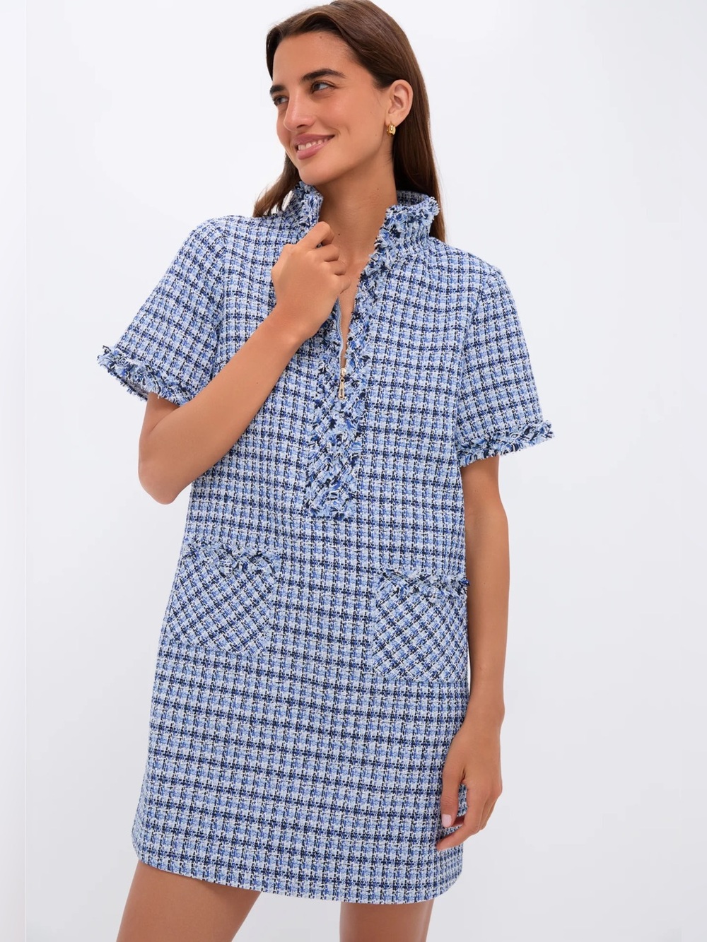 Pomander Place Blue Multi Tweed Ophelia Dress